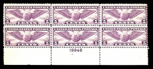 U.S. #C12 MINT PL# BLOCK OF 6 OG NH