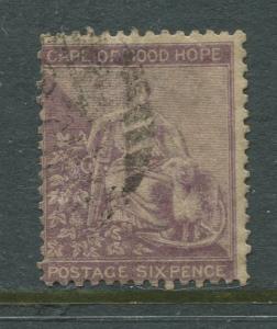 Cape of Good Hope - Scott18 - Hope & Symbols -1864 - Used - Single 6p Stamp