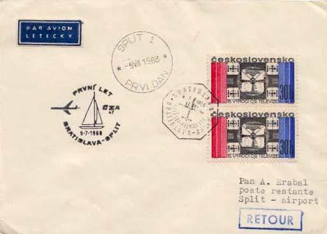 Czechoslovakia, Airmail, Event, Ships, Aviation