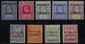 New Hebrides English / French 1908-1910 MH Selection EDVII