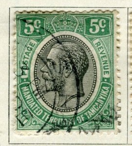 TANGANYIKA; 1927 early GV Head issue fine used 5c. value