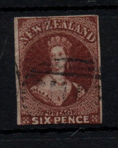 New Zealand 1862-64 6d reddish brown used faults WS39166