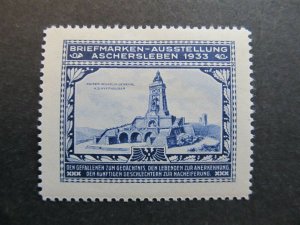 A4P2F52 Germany Poster Stamp 1933 International Philatelic Exhibition mh*