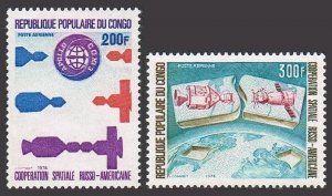 Congo PR C188-C189,MNH.Michel 417-418. Russo-American space cooperation,1974.