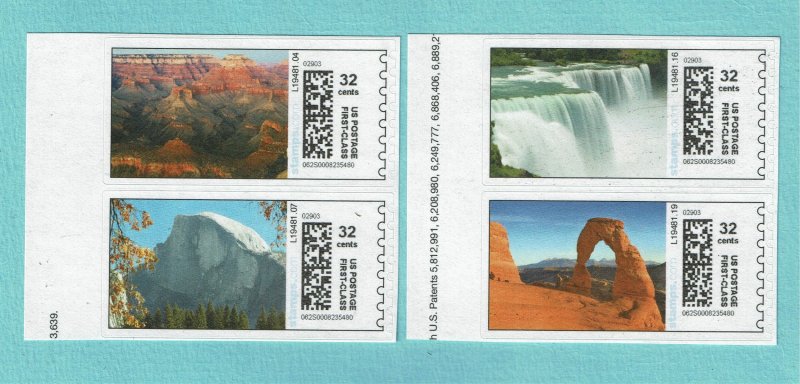 1CVP86/89, the 4 MNH stamps PARKS, with the denomination of 32 cents, VF