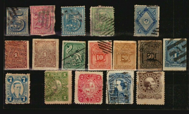 1866 to 1884 Uruguay stamps used including #33 43A high value 