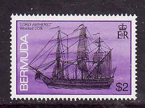 Bermuda-Sc#495-Unused NH Shipwrecks-$2 Lord Amherst-1986-