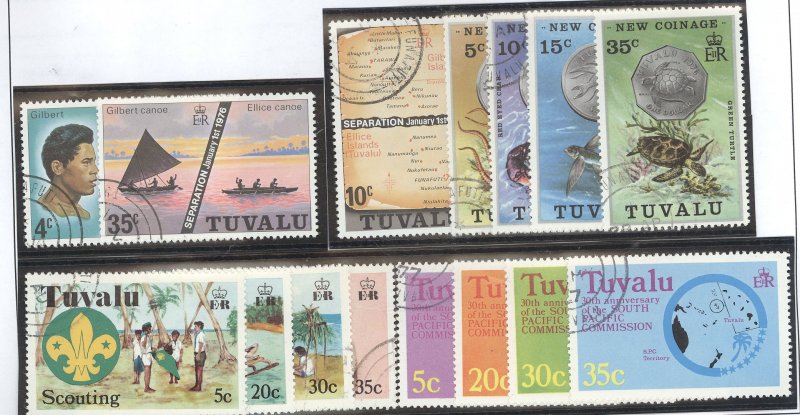 Tuvalu #16-22/46-53 Used Single (Complete Set) (Scouts)