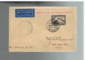 1929 Germany Graf Zeppelin LZ 127 Cover to USA Flight Delay # C 37