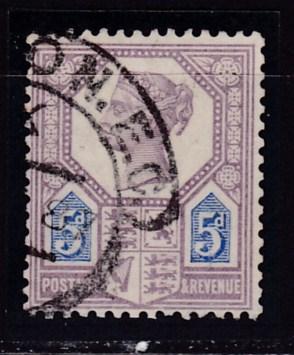 Great Britain 1887 5d lilac & blue  Queen QV Jubilee F/ VF/Used/(o)