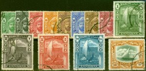 Zanzibar 1936 Set of 13 SG310-322 V.F.U 