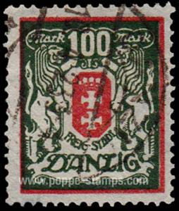 Danzig, Sc , SG 95a Study, Hinged - 1922 100m.  - Numbers...