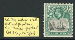 ST.HELENA;  1922-37 early GV issue Mint hinged 1d. value +  VARIETY