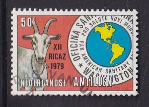 Netherlands Antilles #437a used 1979  zoonosis control 50c red