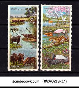 BRAZIL - 1984 NATURE CONSERVATION / ASIAN BUFFALO ANIMALS 6V MNH