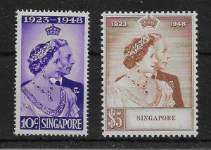 SINGAPORE SG31/2 1948 SILVER WEDDING MTD MINT