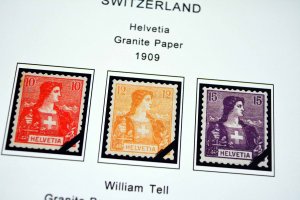 COLOR PRINTED SWITZERLAND 1843-2010 STAMP ALBUM PAGES (213 illustrated pages)