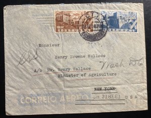 1946 Portugal Airmail Cover To Minister Of Agriculture New York USA