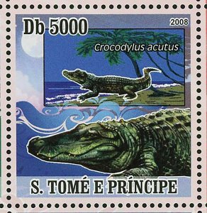 Crocodiles Stamp Caiman Crocodilus Crocodylus Acutus S/S MNH #3355-3358