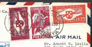 Doyle's_Stamps: Attractive First Flight Cover Portugal to USA