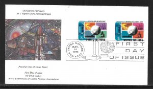 United Nations NY 256-257 Peaceful Uses Space WFUNA Cachet FDC First Day Cover