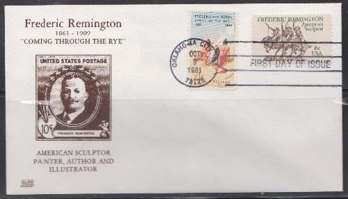 1934 Frederic Remington Unaddressed GLEN FDC