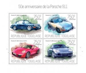 TOGO - 2013 - Porsche 911 - Perf 4v Sheet - Mint Never Hinged