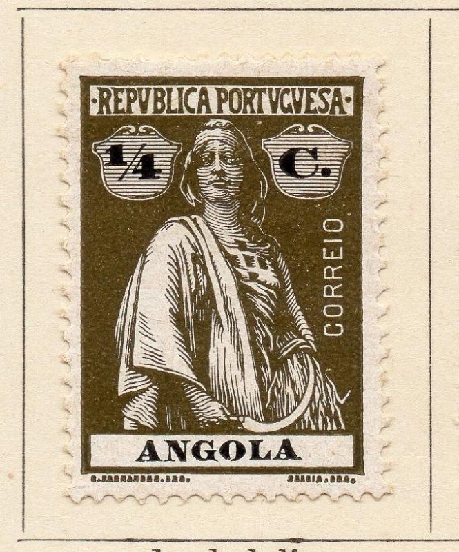Angola 1914 Early Issue Fine Mint Hinged 1/4c. 065893