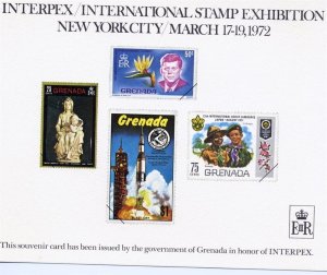 1972 Grenada Scout Kennedy Apollo 15 Interpex card