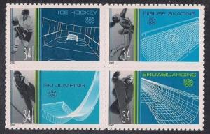 #3552-55 34 cents Winter Olympic Sports Stamp Mint OG NH VF