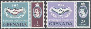 Grenada Sc #207 208 1965 Intl. Corperation Year Set of 2 MH