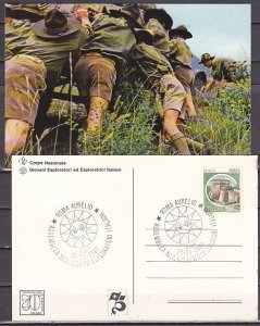 Italy, 1981 issue. Scout, 21/NOV/82 Cancel on a Post Card. Both Sides. ^