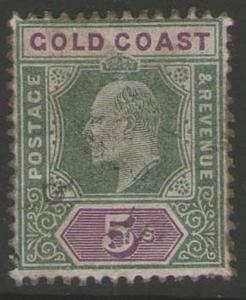 Gold Coast 1902 KEVII 5sh SG 46 FU Cat ?110 - RARE