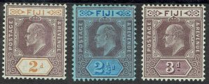 FIJI 1903 KEVII 2D 21/2D AND 3D WMK CROWN CA