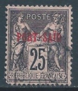 France-Offices in Egypt-Port Said #9 Used 25c France Peace & Commerce Ovptd. ...