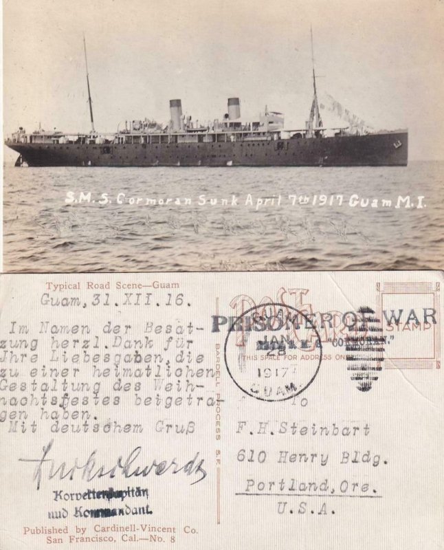 1917, German POW from SMS Cormorant, Guam, See Remark (C4249)