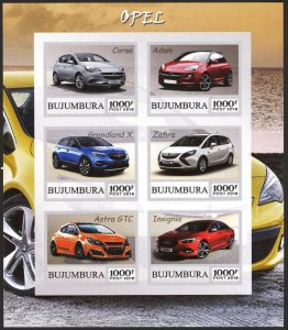 BURUNDI / BUJUMBURA 2018 Cars OPEL Sheet Imperf. MNH Cinderella