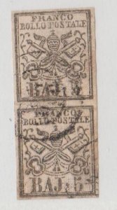 Italy - Roman States Scott #6a Stamp - Used Pair