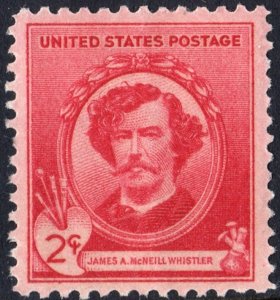 SC#885 2¢ Famous Americans: James A. McNeill Whistler Single (1940) MNH