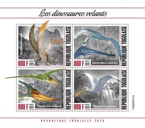 TOGO - 2020 - Flying Dinosaurs - Perf 4v Sheet  - Mint Never Hinged