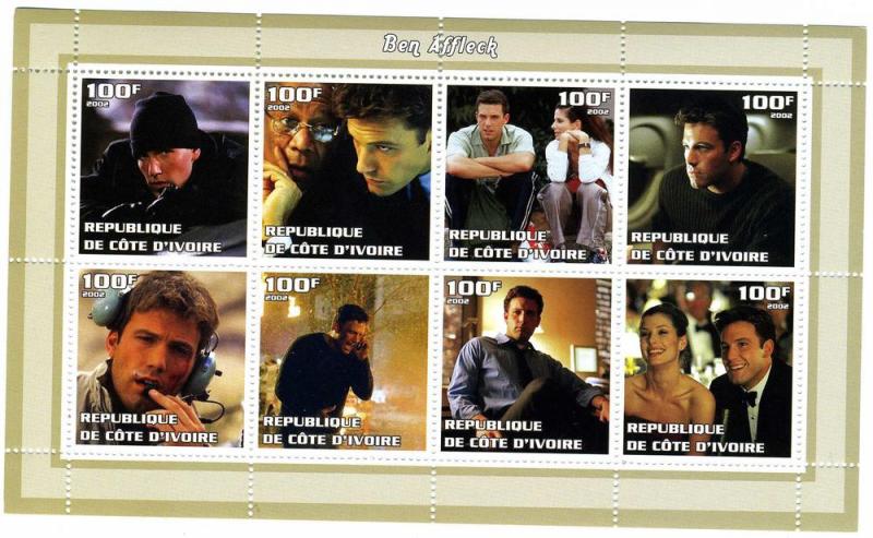 Ben Affleck American Actor Sheet Perforated Mint (NH)