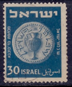 Israel, 1950-52, Old Jewish Coin, 30p, used*