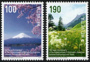 SWITZERLAND Sc. 1507-8 Switzerland - Japan Relations 2014 MNH