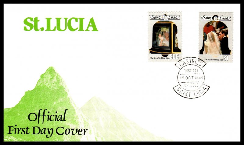St Lucia 846-849 Royal Wedding Set of Two U/A FDC