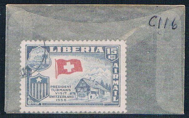 Liberia C116 Used Swiss flag 1958 (L0631)