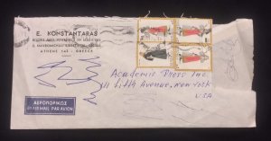 C) 1961 GREECE, AIR MAIL, ENVELOPE SENT TO THE UNITED STATES WITH MULTIPLESTAMPS