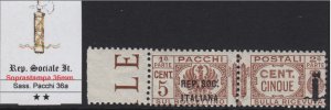 ITALY RSI (Social R) Pacchi n.36a variety Certificate + Signed Ferrario MNH** R+