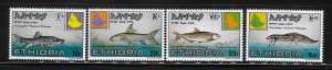 Ethiopia 1985 Freshwater Fish Sc 1118-1121 MNH A2210