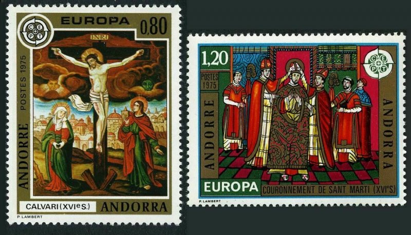 Andorra Fr 236-237,MNH.Michel 264-265. EUROPE CEPT-1975,Paintings,16th century.