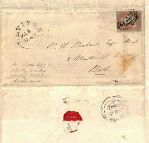 GB Cover EL Re *RAILWAY DEVELOPMENT* Historic Letter Somerset Bath 1848 FF114